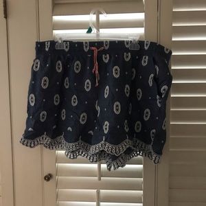 Loose Denim Printed Shorts